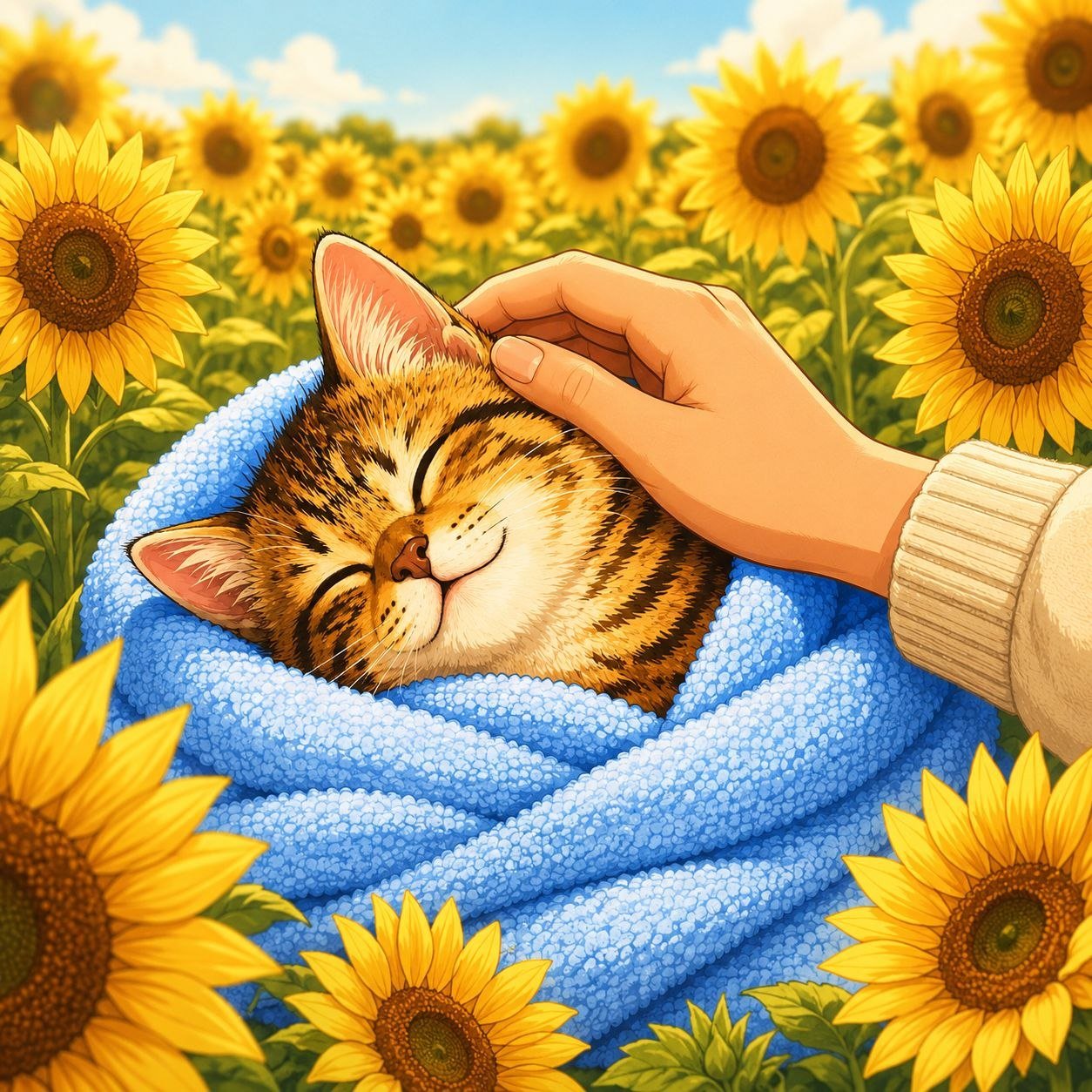 Anime-style catecoin kitten art